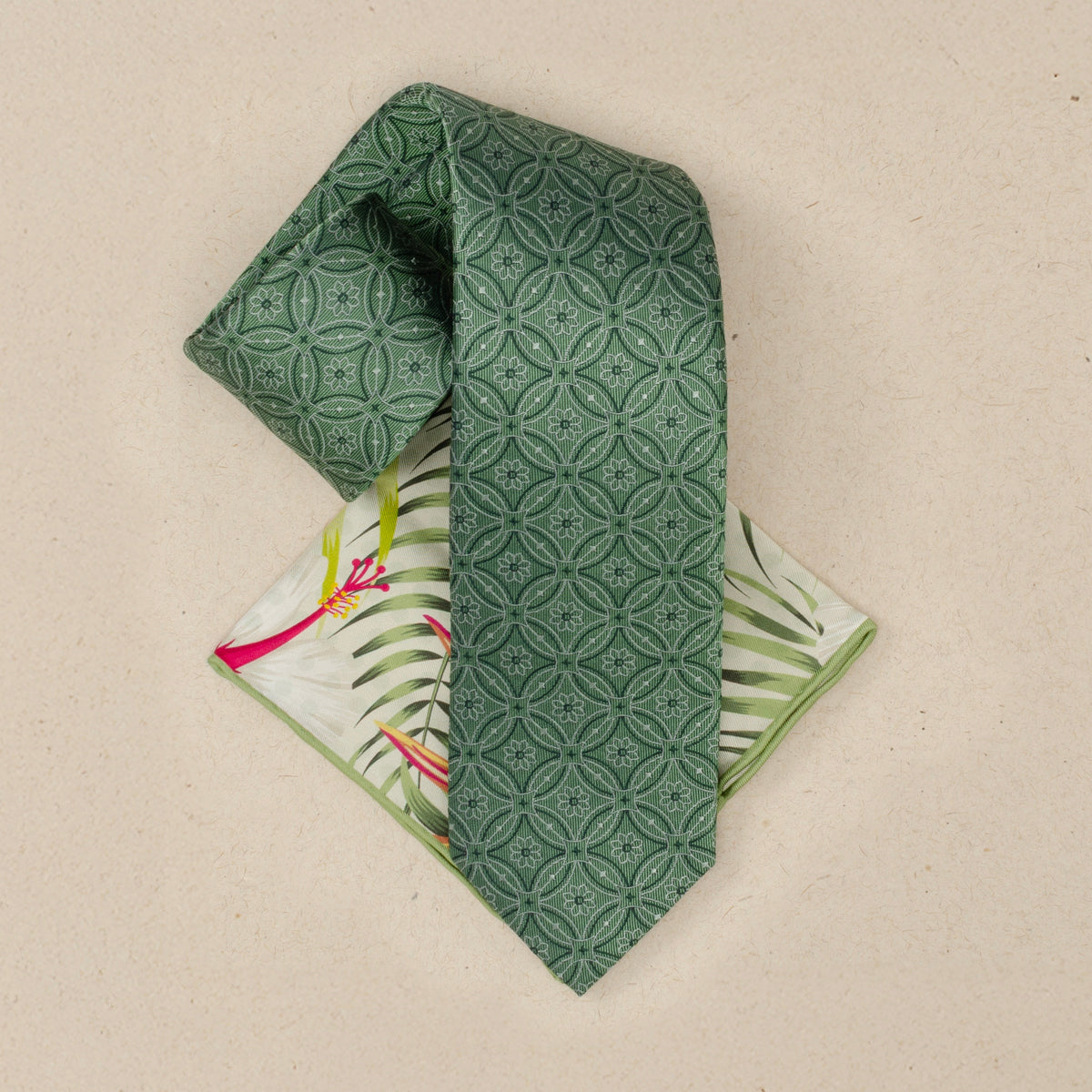 Watercress Green Tiled Men's Tie