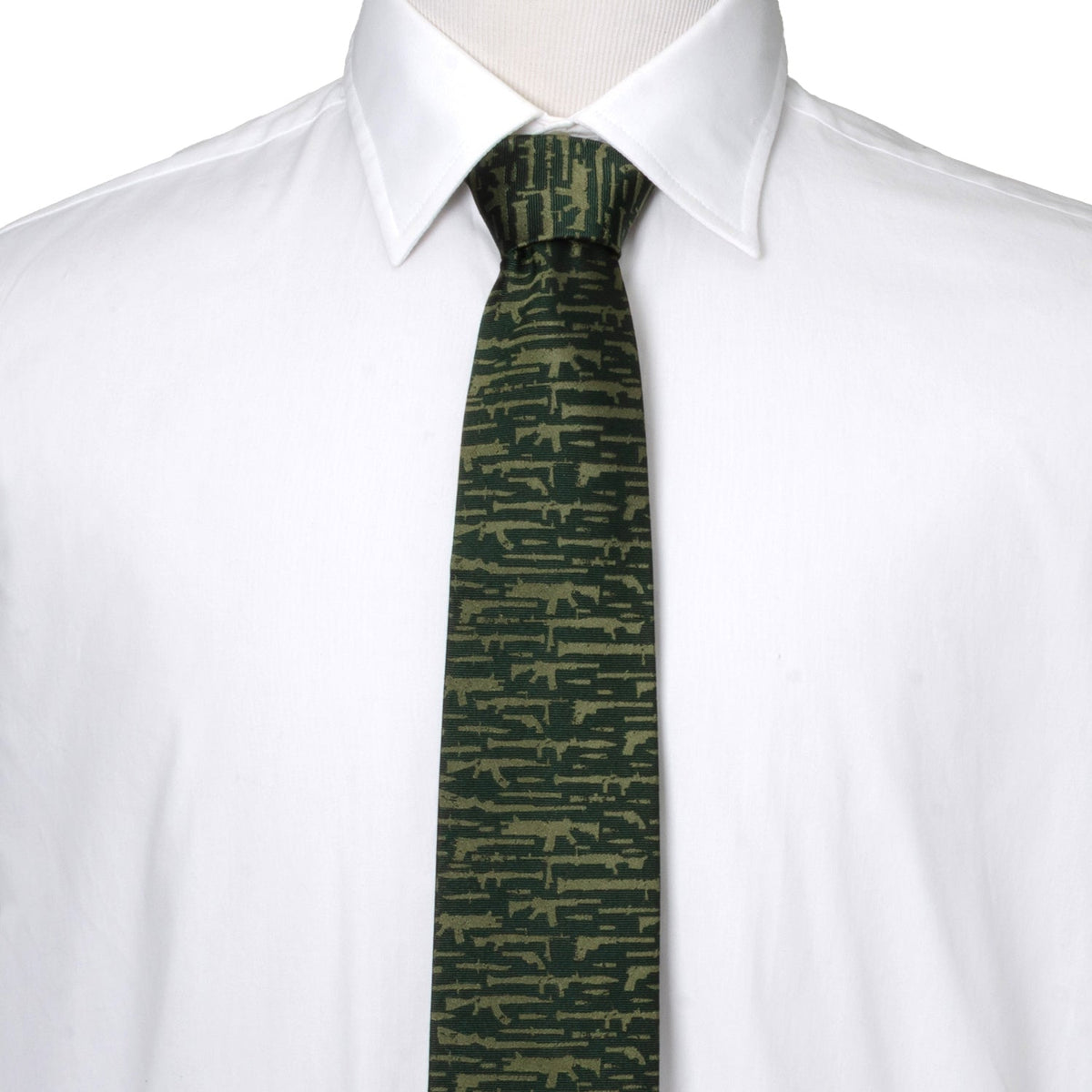 Gun Patterned Green Men's Tie