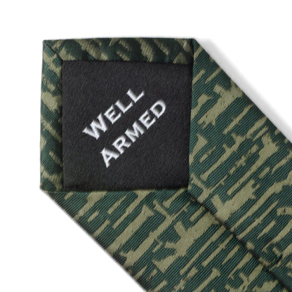 Gun Patterned Green Men's Tie