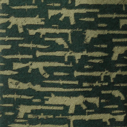 Gun Patterned Green Men's Tie