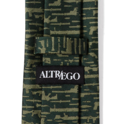 Gun Patterned Green Men's Tie