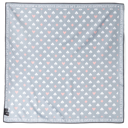 Satin Card Suits Vegas Black Scarf