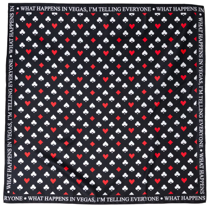 Satin Card Suits Vegas Black Scarf