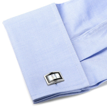 Onyx and Mother of Pearl Key Cufflinks