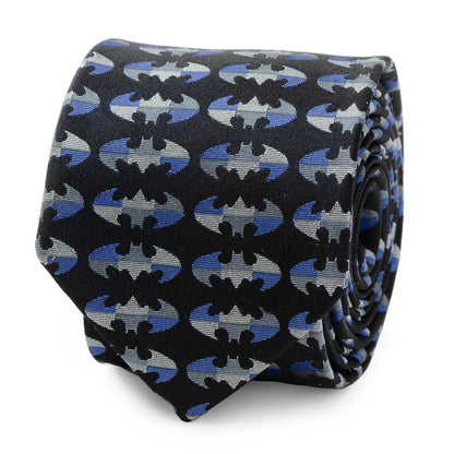DC Batman Blue Blocked Black Men's Tie