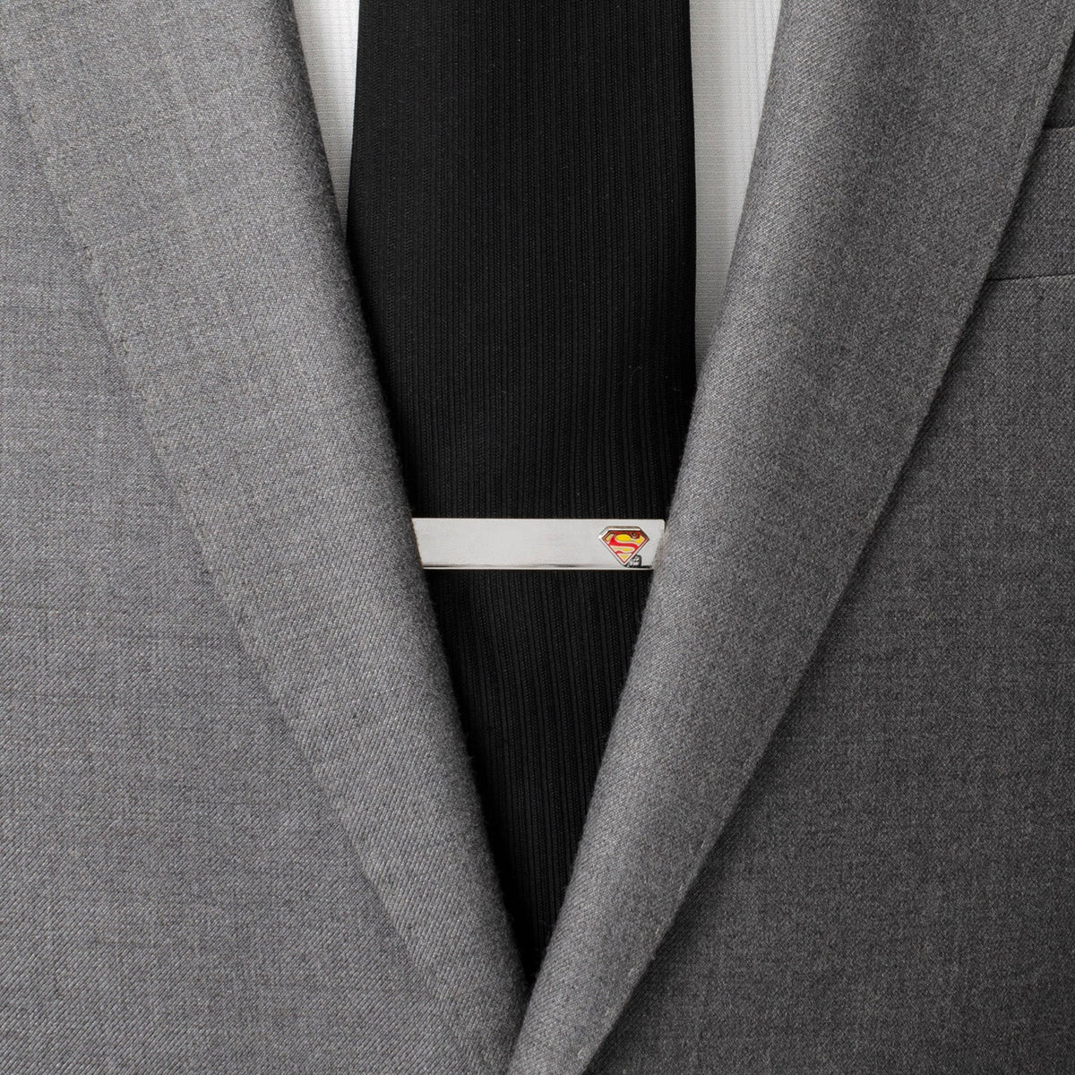 DC Superman Hidden Message Silver Tie Bar
