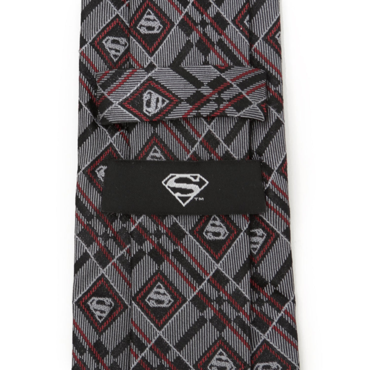 DC Superman Geometric Gray Silk Men's Tie