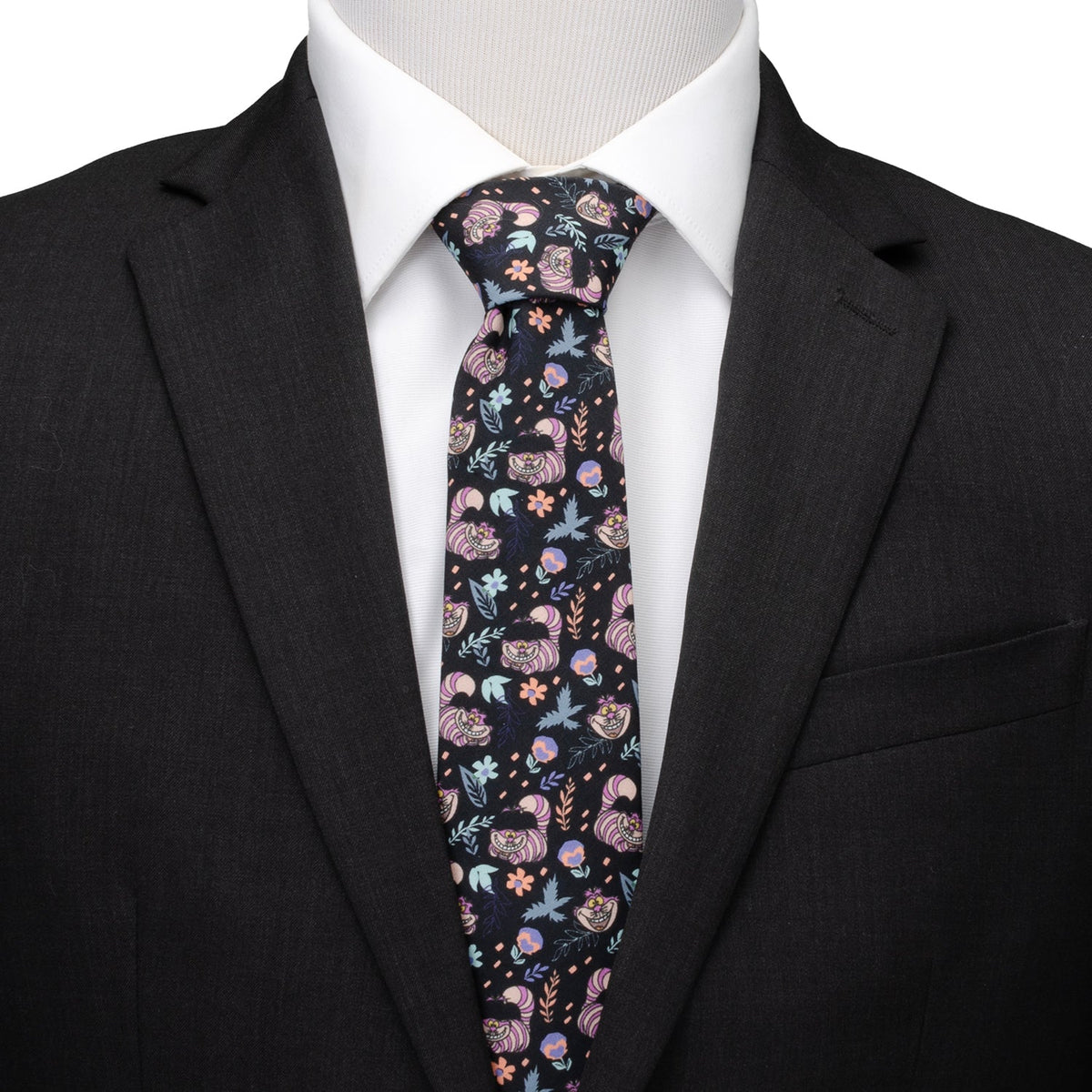Disney Alice in Wonderland Cheshire Cat Black Men's Tie