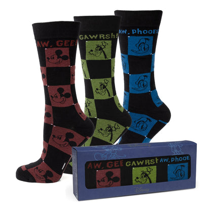 Disney Mickey and Friends Checkered Black Gift Set
