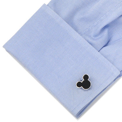 Disney Mickey Mouse Sterling Silver and Onyx Cufflinks