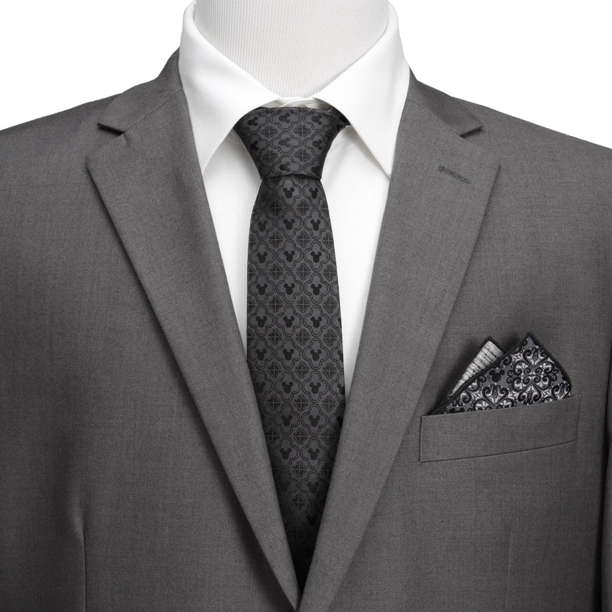 Disney Mickey Mouse Pattern Black Men's Tie