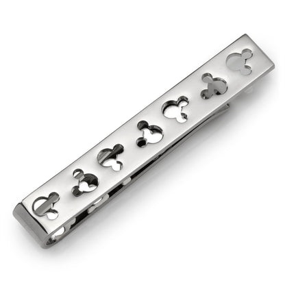Disney Mickey Mouse Silhouette Cutout Silver Tie Bar