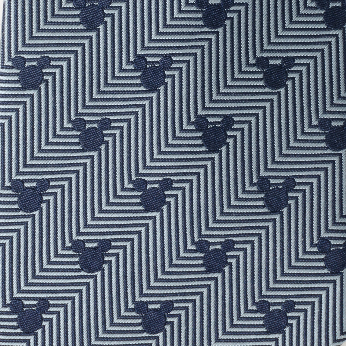 Disney Mickey Mouse Silhouette Blue Herringbone Men's Tie