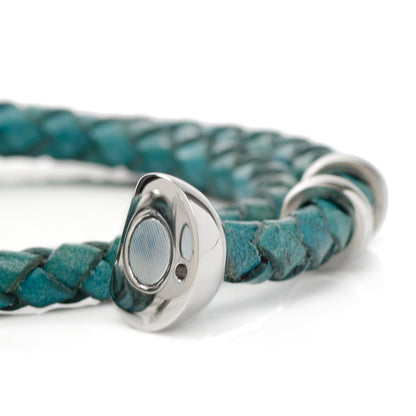 Disney Mickey Mouse Silhouette Teal Leather Wrap Bracelet