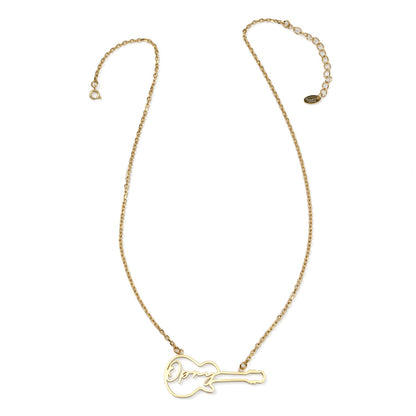 Grand Ole Opry 18K Gold Plated Stainless Steel Guitar Necklace