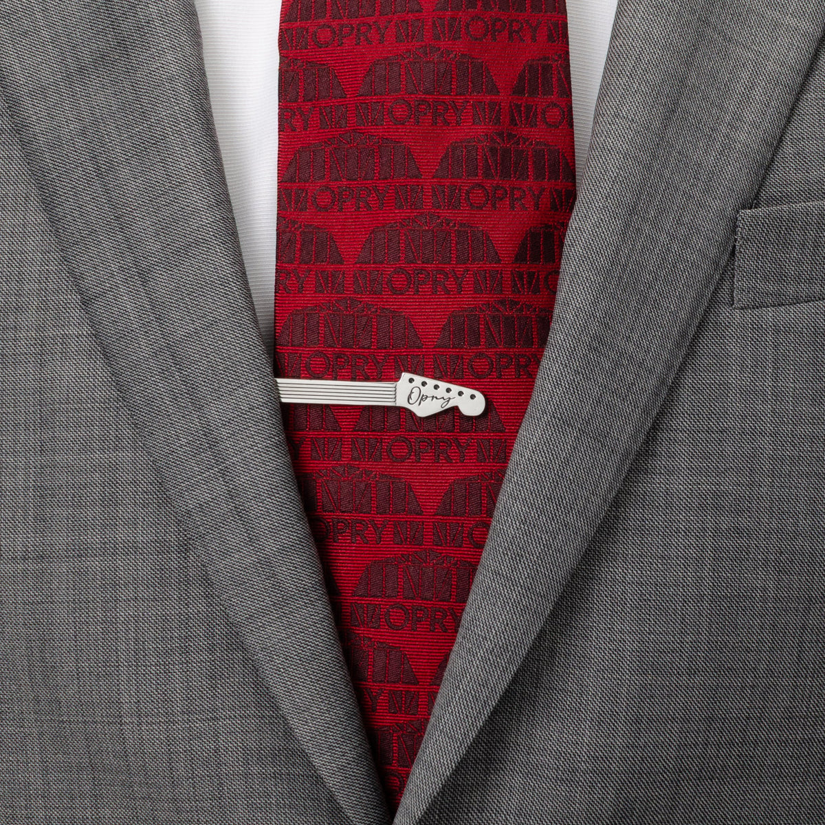 Grand Ole Opry Guitar Neck Silver Tie Clip