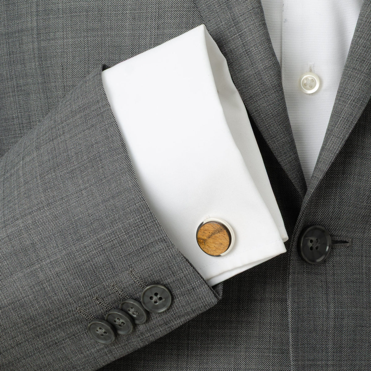 Ryman Auditorium White Oakwood Gunmetal Cufflinks