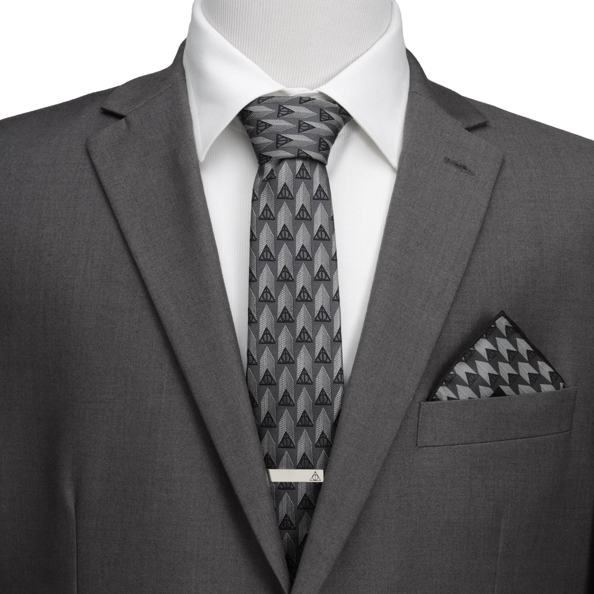 Harry Potter Deathly Hallows Gray Silk Men's Tie