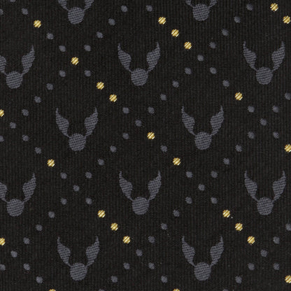 Harry Potter Golden Snitch Black Silk Men's Tie