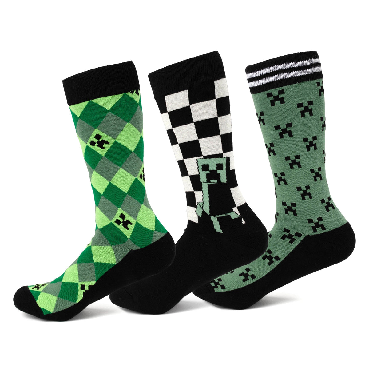Minecraft Creeper Men's Sock Set ' 3 Pairs