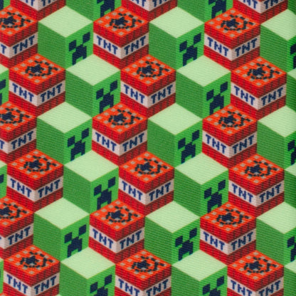 Minecraft Creeper TNT Isometric Green Men's Tie