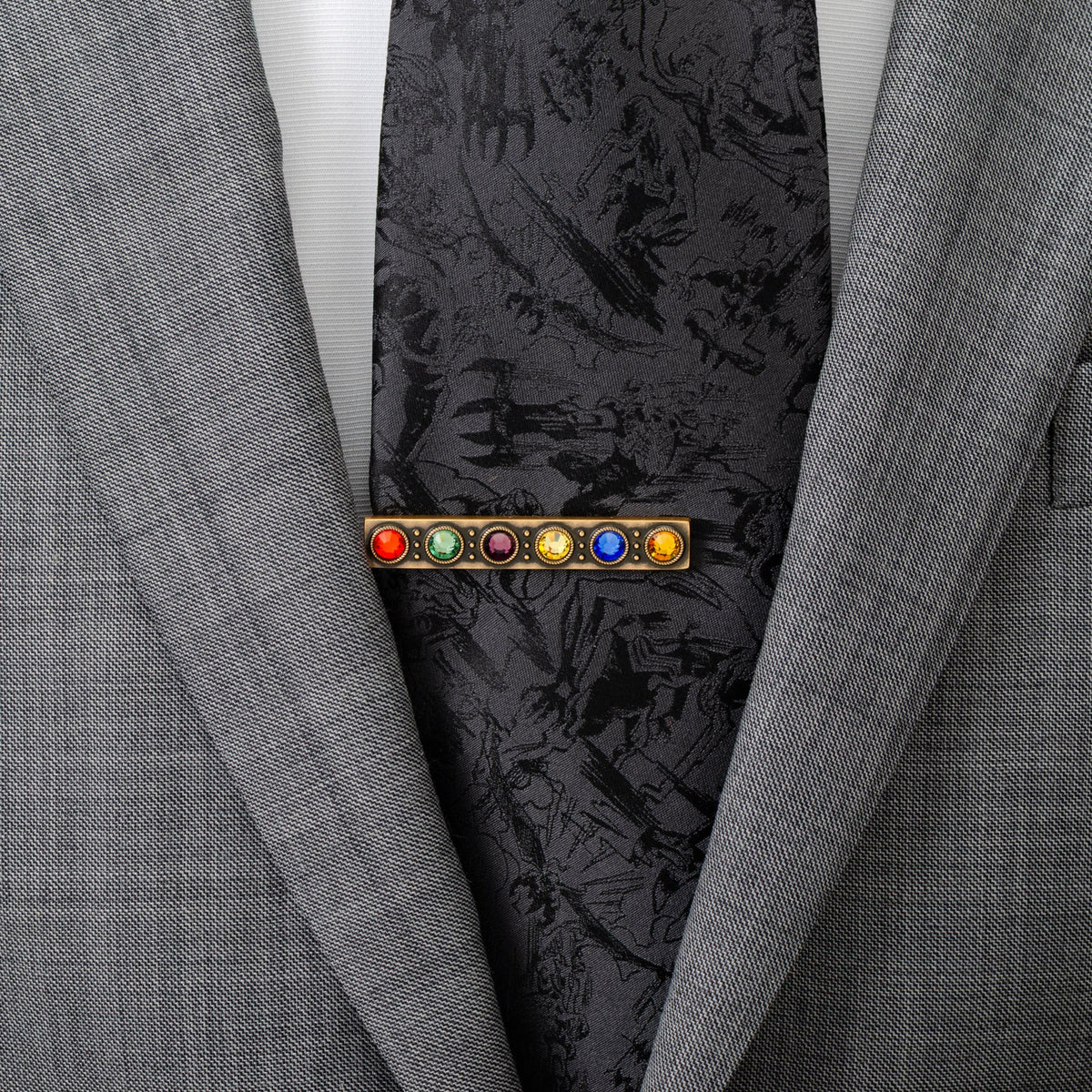 Marvel Avengers Infinity Stones Antique Gold Tie Clip