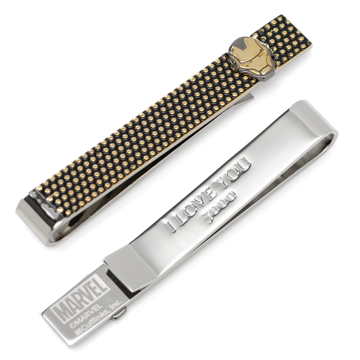 Marvel Iron Man "I Love You 3000" Textured Hidden Message Tie Bar