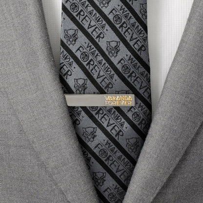 Marvel Black Panther Wakanda Forever Gunmetal Gold Tie Clip