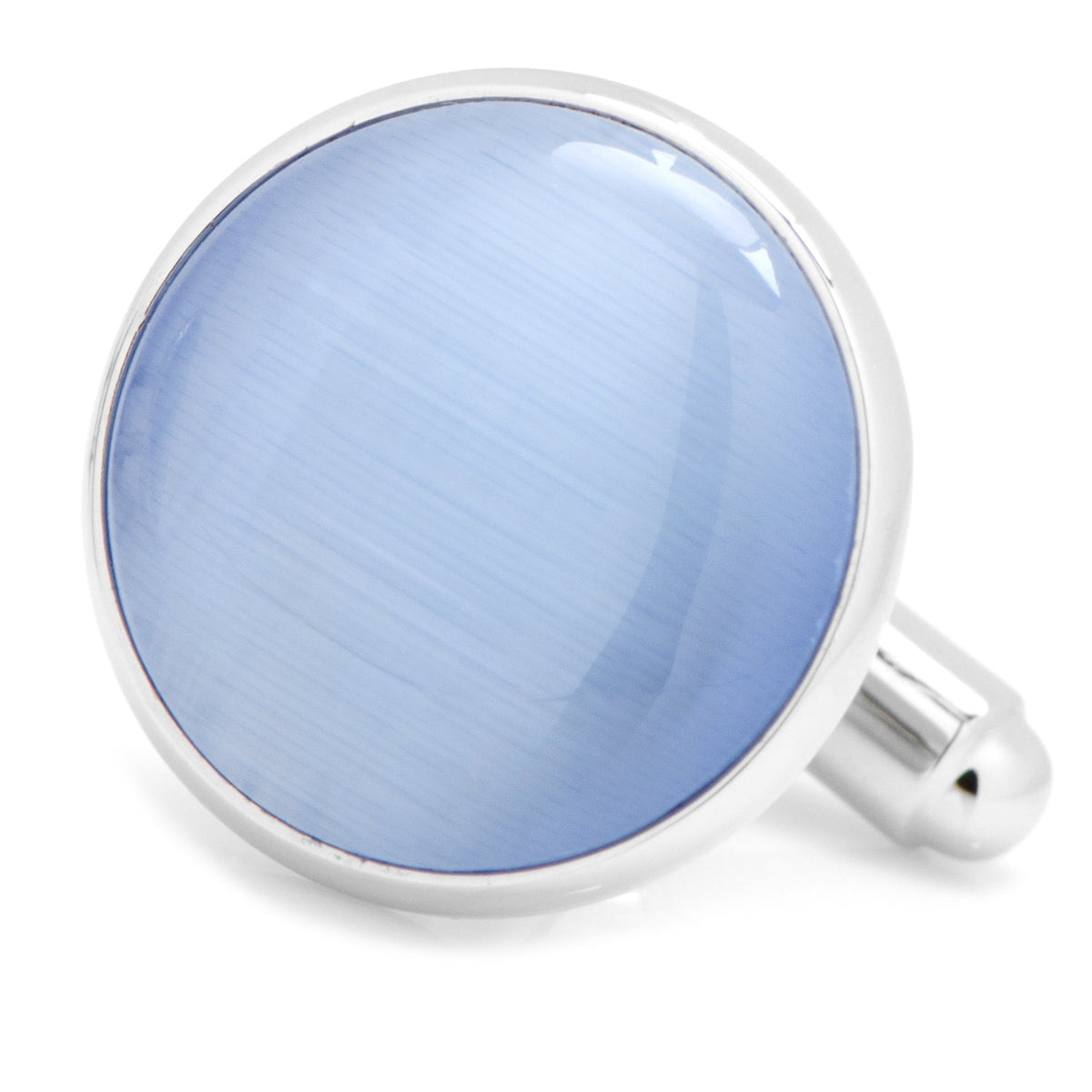 Silver and Blue Cat’s-Eye Stone Cufflinks