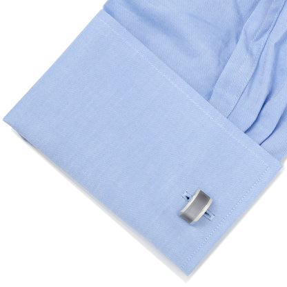 Gray Cat’s-Eye Stone Bridged Cufflinks