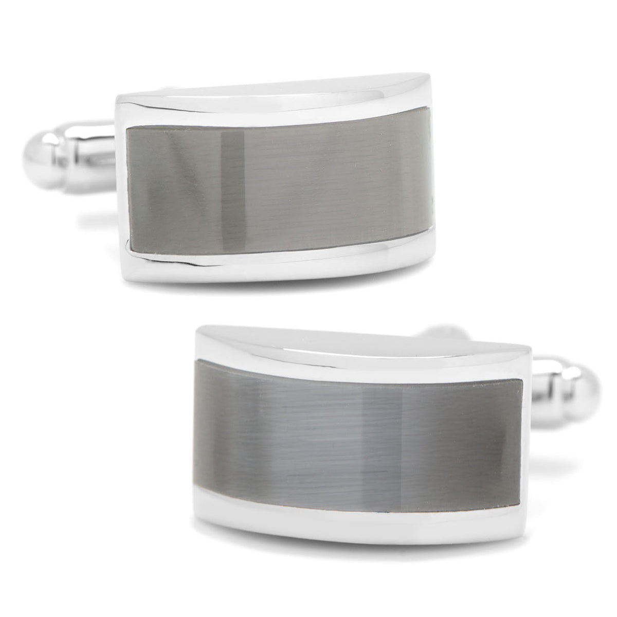 Gray Cat’s-Eye Stone Bridged Cufflinks