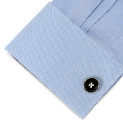 Crystal Button Rope Cufflinks