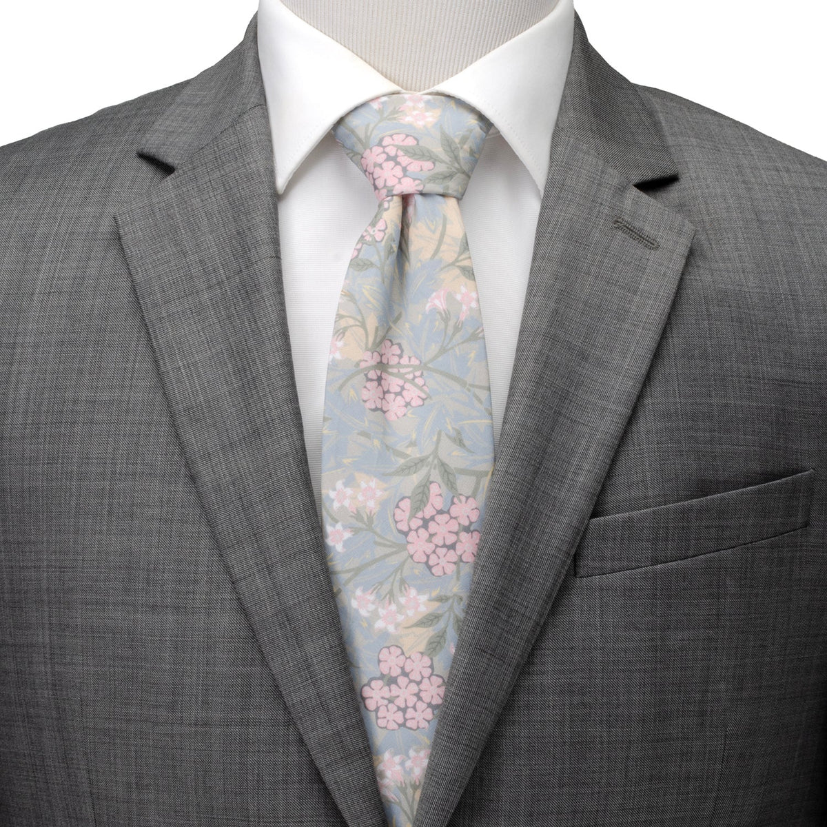 Light Blue Floral Men's Tie