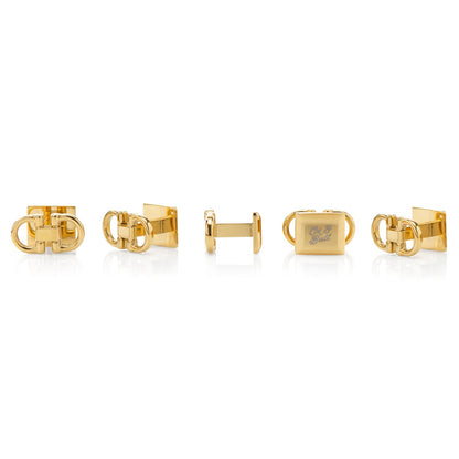 Stainless Steel Gold Horse Bit 5-Stud Set