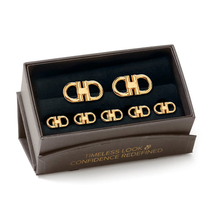 Stainless Steel Gold Horse Bit 5-Stud Set
