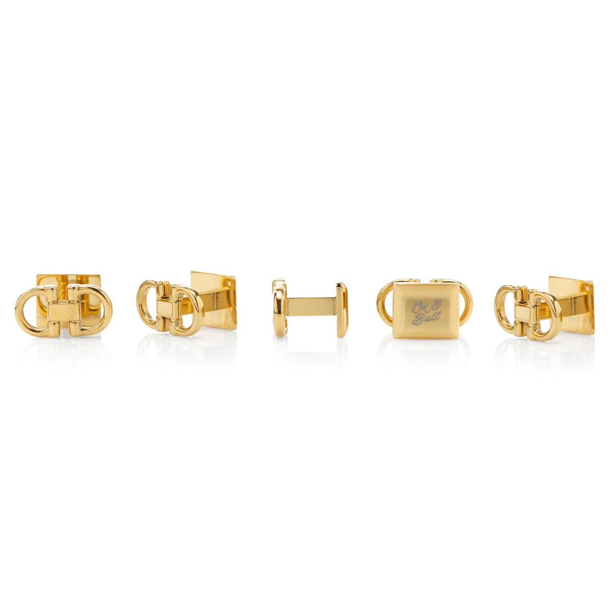 Stainless Steel Gold Horse Bit 5-Studs