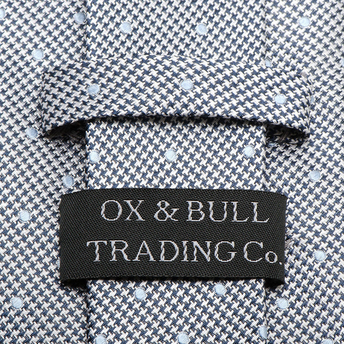 Dotted Herringbone Gray Silk Tie