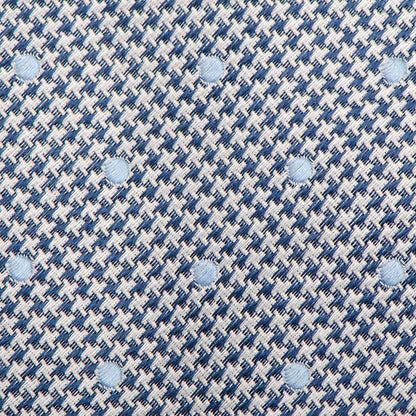 Dotted Herringbone Gray Silk Tie