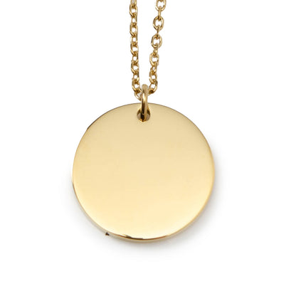 Stainless Steel Gold Engravable Necklace and Cufflinks Gift Set