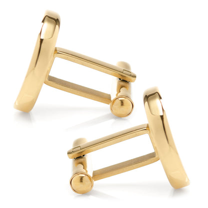 Stainless Steel Gold Engravable Necklace and Cufflinks Gift Set