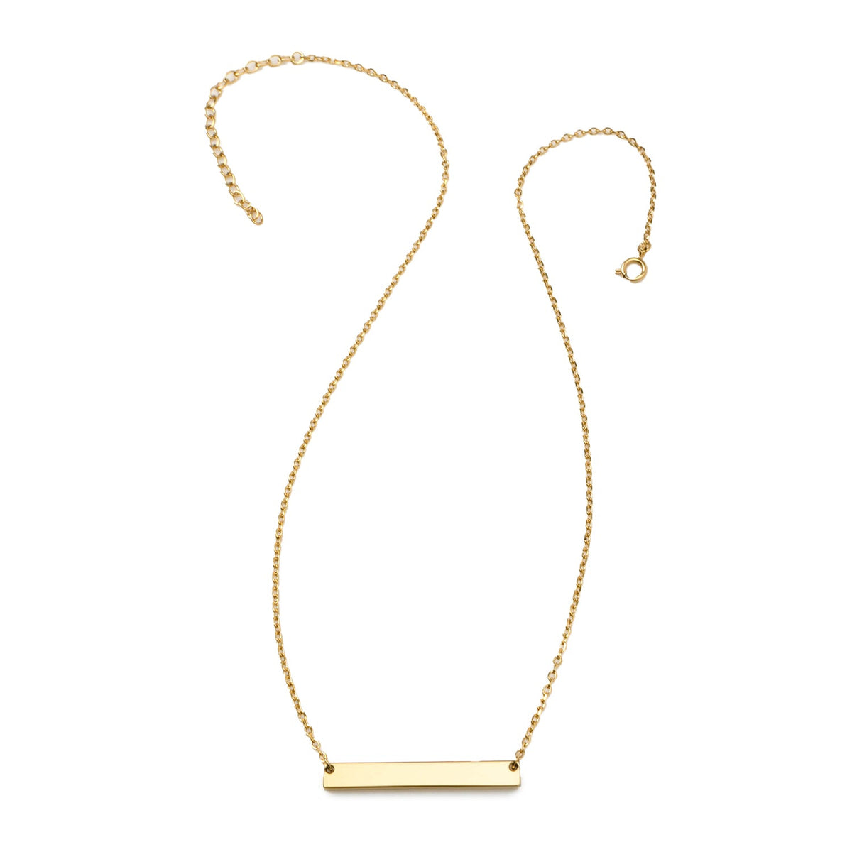 Stainless Steel Gold Engravable Bar Necklace and Cufflinks Gift Set