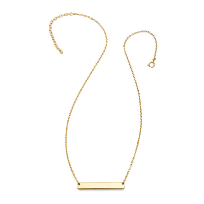 Stainless Steel Gold Engravable Bar Necklace and Cufflinks Gift Set