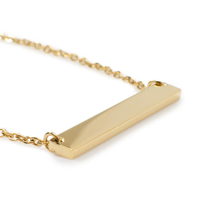 Stainless Steel Gold Engravable Bar Necklace and Cufflinks Gift Set