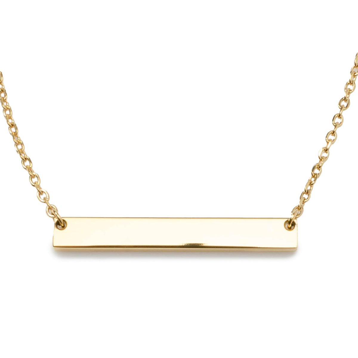 Stainless Steel Gold Engravable Bar Necklace and Cufflinks Gift Set