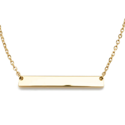 Stainless Steel Gold Engravable Bar Necklace and Cufflinks Gift Set