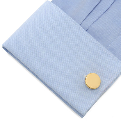 Stainless Steel Gold Engravable Bar Necklace and Cufflinks Gift Set