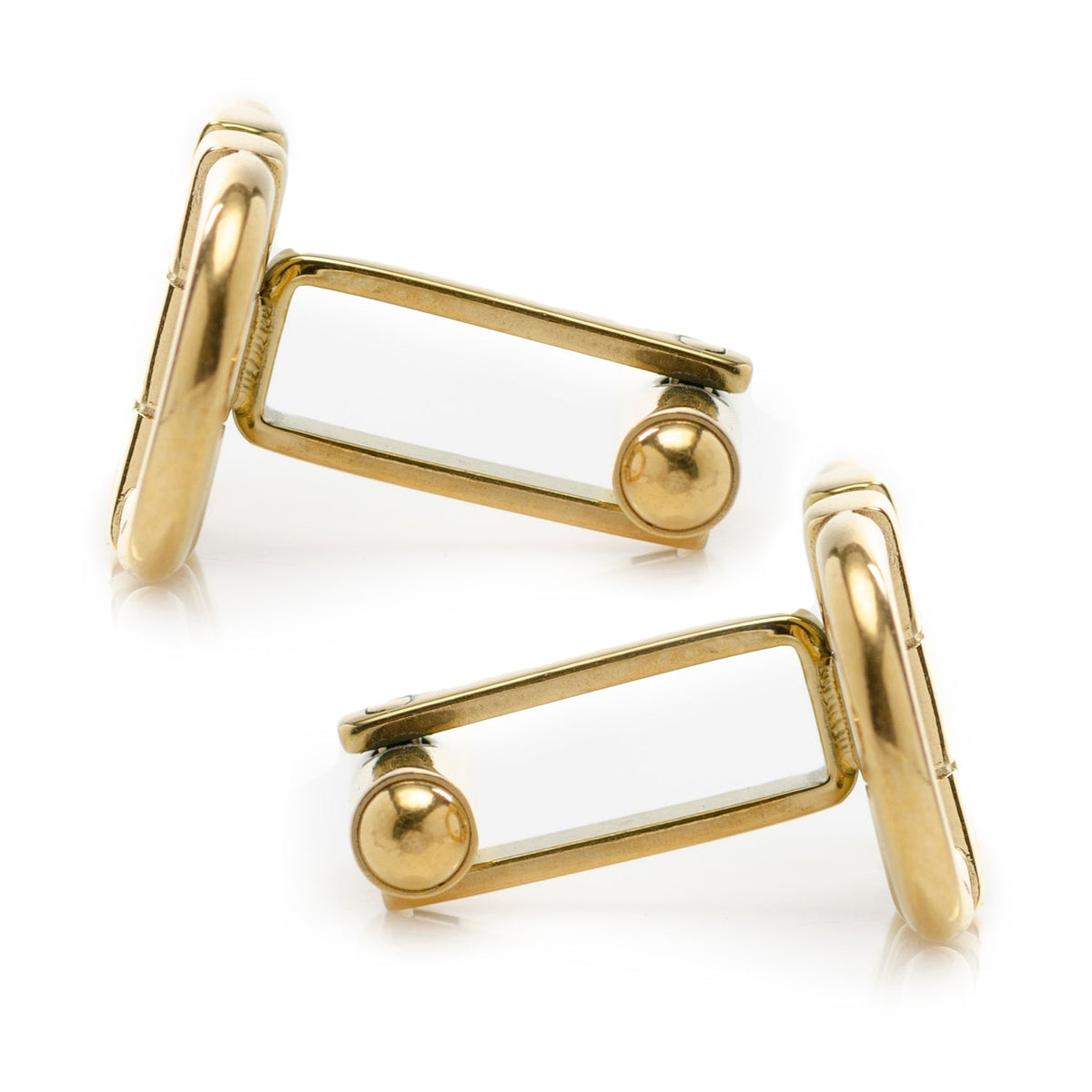 Stainless Steel Gold Horse Bit Cufflinks