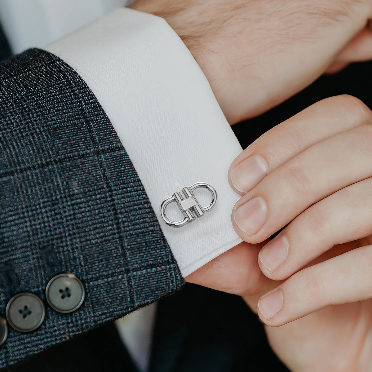 Stainless Steel Horse Bit Cufflinks