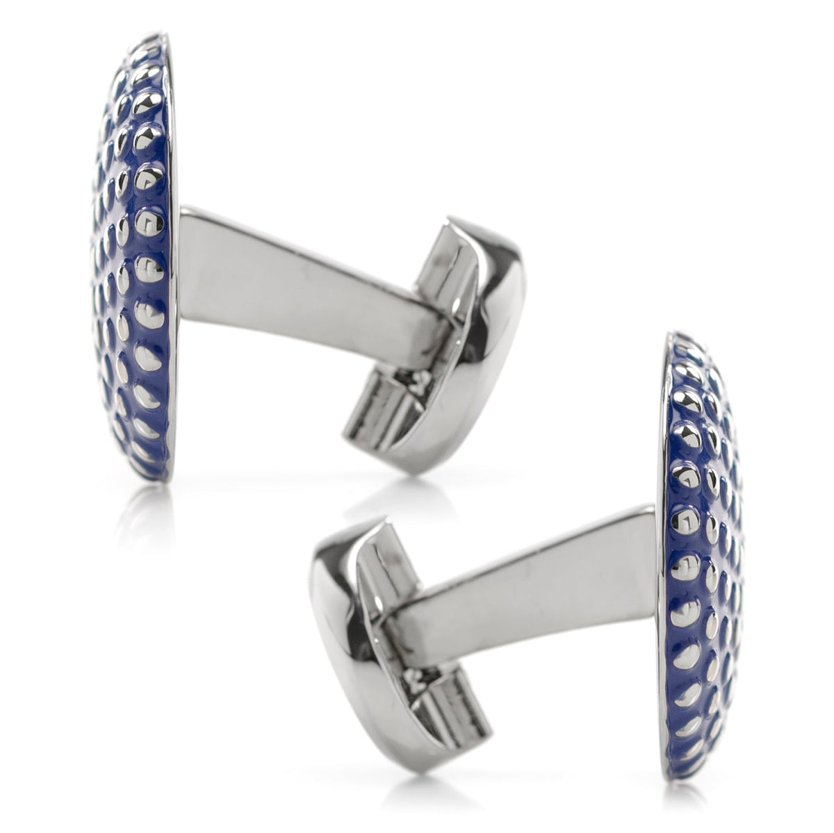Navy Circle Dot Texture Cufflinks