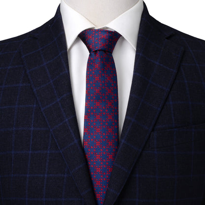 Navy/Red Patterned Men's Tie